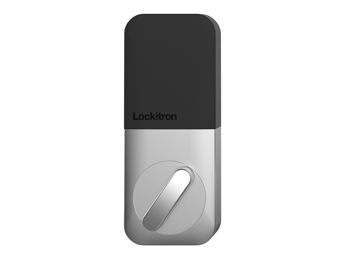 A Lockitron smart door lock.