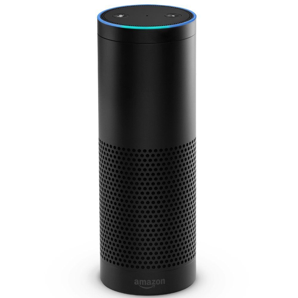 An Amazon Echo smart speaker.