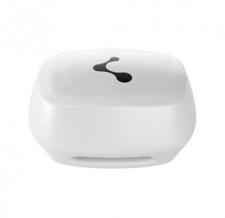 A small white smart sensor device.