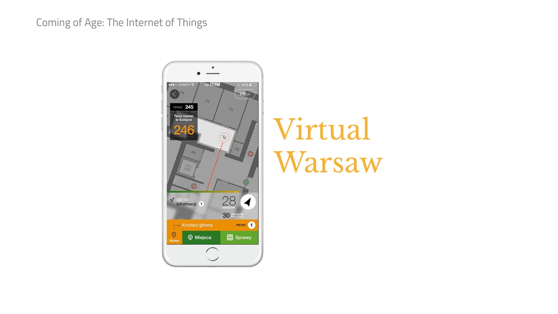 Virtual Warsaw, a phone app guiding vision-impaired users around the city.